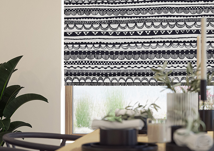 Bohemian, Black - Motorised Roman Blind - Image 5
